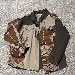 Green western light weight jacket